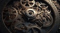 close up of mechanical watch parts .steampunk Royalty Free Stock Photo