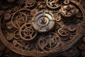 close up of mechanical watch parts .steampunk