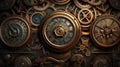 close up of mechanical watch parts .steampunk Royalty Free Stock Photo