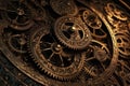 close up of mechanical watch parts .steampunk Royalty Free Stock Photo