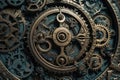 close up of mechanical watch parts .steampunk Royalty Free Stock Photo