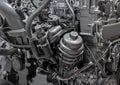 Close up of the mechanics of a car engine Royalty Free Stock Photo