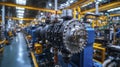 Close-Up of Mechanized Industrial Equipment Elements