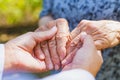 Shaking elderly hands Royalty Free Stock Photo