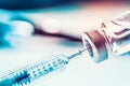 Close-up medical syringe with a vaccine Royalty Free Stock Photo