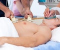 Close-up of a medical team resuscitating a patient Royalty Free Stock Photo