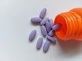 Medical violet pills Royalty Free Stock Photo