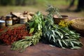 close-up of medicinal plants used in indigenous cultures