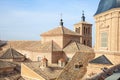 Close up of the medieval roof of the church of Saint Ildefonso.