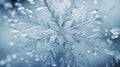 A close-up of a melting snowflake on a windowpane