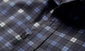 Close up of Men`s checkered shirt.