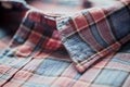 Close up of Men`s checkered shirt.