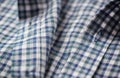 Close up of Men`s checkered shirt.