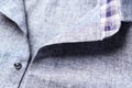 Close up of Men`s linen shirt. Royalty Free Stock Photo