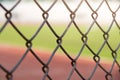 Close up Mesh barrier in football field