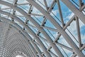 Close-up of a metal arch with a glass roof Royalty Free Stock Photo