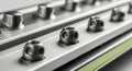 Close-up of metal bolts and tracks Royalty Free Stock Photo