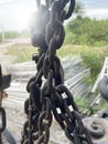 metal chain in construction site Royalty Free Stock Photo
