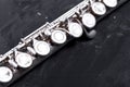 close up metal flute. High quality photo Royalty Free Stock Photo