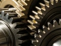 Metal Gears: Close-up of Mechanical Transmission System Royalty Free Stock Photo