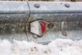 Close up of metal guard rail Royalty Free Stock Photo