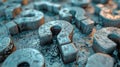 Close-Up of Metal Letters on a Table