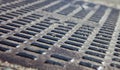 Close up of the metal manhole cover Royalty Free Stock Photo