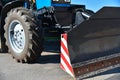 Close-up metal tractor bucket