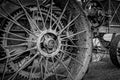 Close-up of a metal tractor wheel in Plentywood, Montana Royalty Free Stock Photo