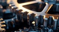Metallic Gear Wheels blurry background Royalty Free Stock Photo