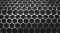 Close-up of Metallic Hexagonal Grid Pattern steel Royalty Free Stock Photo
