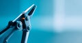 Close-up of a metallic multitool pliers with tips against a smooth blue gradient background, highlighting precision and Royalty Free Stock Photo