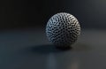 Close-up of metallic sphere created using 3d metal printing technology. Intricate surface additive manufacturing process. Royalty Free Stock Photo