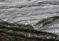 Close-up of a metamorphic rock surface displaying distinct layers Royalty Free Stock Photo