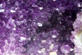 Close up methyst Violet Crystal Cave stone Royalty Free Stock Photo