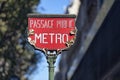 Parisian subway station sign