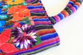 Close up of Mexican Floral Embroidered handbag