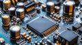 Close Up Of A Microchip On A Circuit Board
