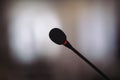 Close up of microphone in concert hall or conference room. Microphones during business conference Royalty Free Stock Photo