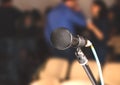 Close-up microphone in conference room Royalty Free Stock Photo