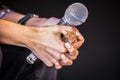 Close Up Microphone In Hands At Amsterdam The Netherlands 20-9-2020 Royalty Free Stock Photo