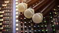 Close-up microphone and sound mixer in studio for sound record control Royalty Free Stock Photo