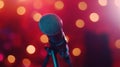 Close Up of Microphone on Stage Royalty Free Stock Photo