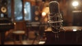 close up microphone in studio.music equipement simger Royalty Free Stock Photo