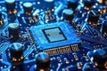 Close-up of a Microprocessor on a Circuit Board