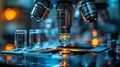 AI-Powered Microscope Analyzing a Cell Sample