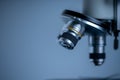 Close up of Microscope in a laboratory Royalty Free Stock Photo