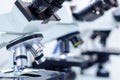 Close-up of microscopes at laboratory Royalty Free Stock Photo