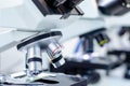 Close-up of microscopes at laboratory Royalty Free Stock Photo