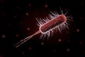 Close up of microscopic bacteria , 3d illustration Royalty Free Stock Photo